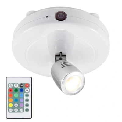 Image of HONWELL Wireless LED Spotlights Battery Operated 12 Colors Changing Ceiling Lights with Remote Control, Rotatable Head Wall Accent Dimmable Picture for Dartboard Artwork