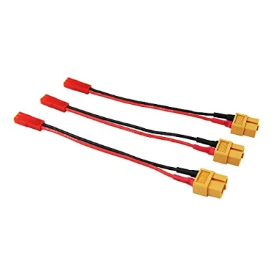 Image of OliYin 3pcs Female XT 60 to JST Connector Adapter Cable LiPO XT60 3.93inch 10cm 20awg Wire(pack of 3)