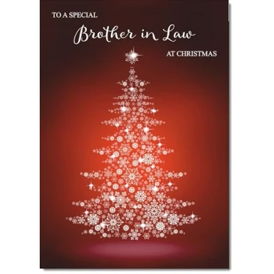 Image of doodlecards Brother in Law Christmas Card Snowflake Tree Medium Size for with Plain Envelope
