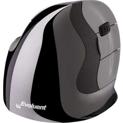 Image of Evoluent VerticalMouse D Featuring Comfortable Handshake Position, Grooved Extended Lip Buttons, Thumb Adjustable Pointer Speed With Indicators Right Handed USB Wireless Large