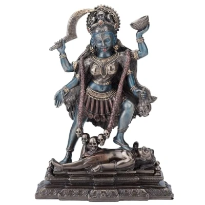 Image of Veronese Design Kali Hindu Goddess Standing On Lord Shiva Statue
