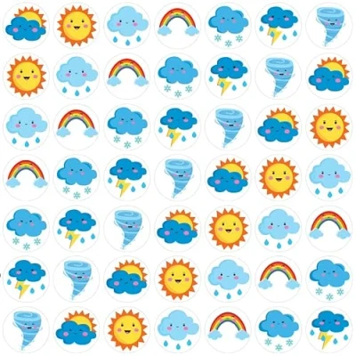 Image of 900 Mini Weather 10mm Spot Reward Stickers for Teachers and Planner Charts