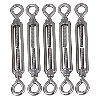 Image of Eidoct 5 Pcs Stainless Steel 304 Turnbuckle Wire Rope Cable Tension (M6 Eye &amp; Eye)