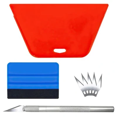 Image of Professional Wallpaper Hand Tool Kit, Application with Trimming Tool, Felt Squeegee, Hard Scraper for Vinyl Wrap, Install Wallpaper, Car Wrapping and Contact Paper