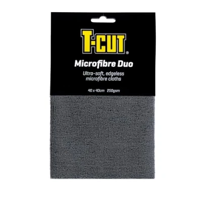 Image of T Cut Microfibre Cloths Duo, Reusable, Washable Car Cleaning Cloth, Lint Free, (Pack of 2)