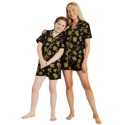 Image of Harry Potter Girls Ladies Family Matching Pyjamas Mini Me Button Collar PJs (Girls, 7 8 Years)