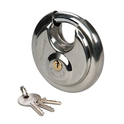 Image of Silverline Stainless Steel Disc Padlock 90mm