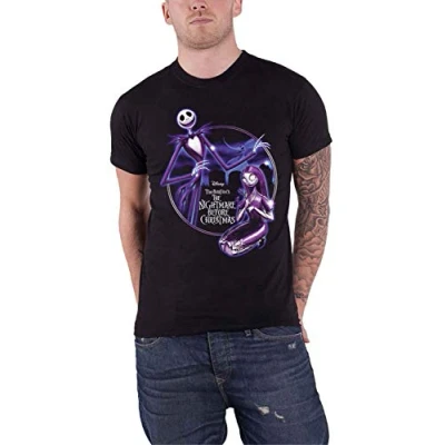 Image of Nightmare Before Christmas Purple Graveyard Official Mens T Shirt L