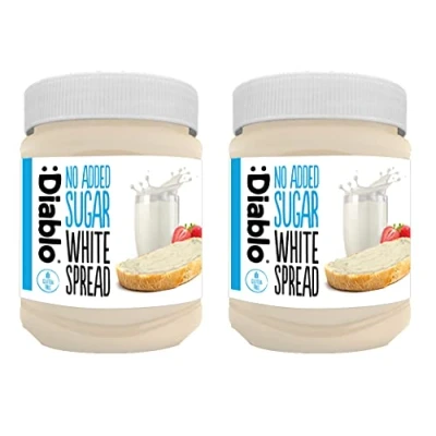 Image of Diablo White Choco Spread No Added Sugar, Gluten Free Sweetened with Maltitol 350g Pack Of 2