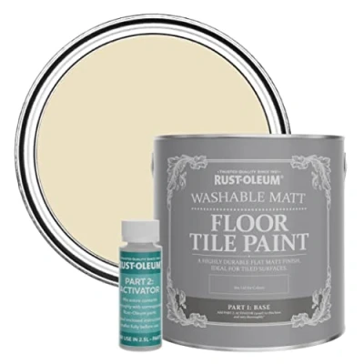 Image of Rust Oleum Beige Washable Matt Floor Tile Paint Featherstone 2.5L