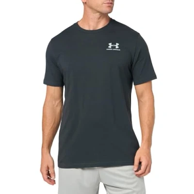 Image of Under Armour Men&#039;s Sportstyle Left Chest Short Sleeve T Shirt, (016) Anthracite / White, Medium