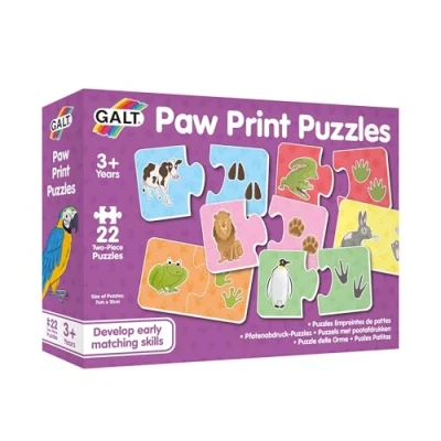 Image of Galt, Paw Print Puzzles, Jigsaw Puzzles for Kids, 22 x 2 Piece Ages 3 Years Plus