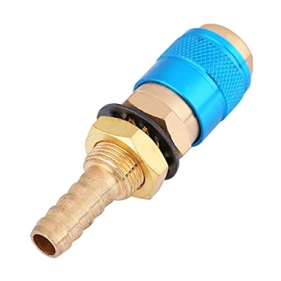 Image of Hilitand Connector Fitting, Water Cooled and Gas Adapter, Quick Brass Hose Connector, Fitting for MIG TIG Welder Torch (Blue)