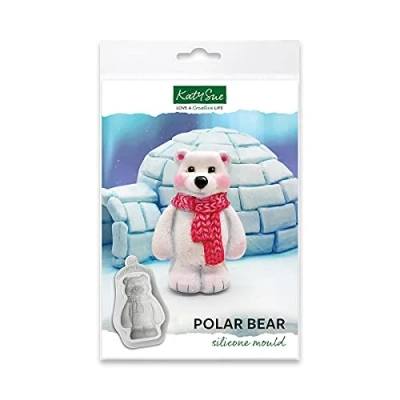 Image of Katy Sue Polar Bear Silicone Mould for Cake Decorating &amp; Crafts. Made in The UK.