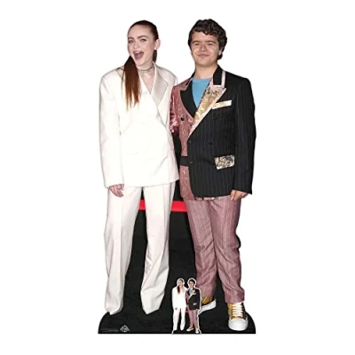 Image of STAR CUTOUTS Sadie Sink and Gaten Matarazzo Lifesize Cardboard Cutout With Mini Actors
