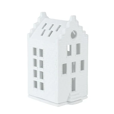 Image of Räder Light House Porcelain Candle Holder, White, 8.0 cm x 7.5 16.0