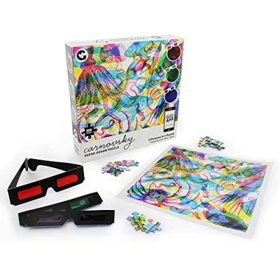 Image of Ginger Fox RGB Ocean By Carnovsky 500 Piece 3 Pictures In 1 Jigsaw Puzzle Includes Artwork Print, Glasses &amp; Lens App