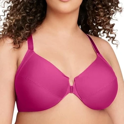 Image of Glamorise Full Figure Plus Size Front Closure Smoothing Wonderwire Bra Underwire #1247