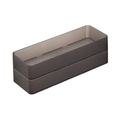 Image of Yamazaki 3645 TOWER Stackable Organizer L x2 Set, black, PS Resin, Minimalist, 8 x 24 3.7 cm