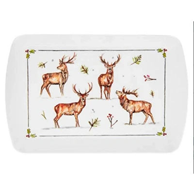Image of Small Snack/Crumb Melamine Tray Winter Stags