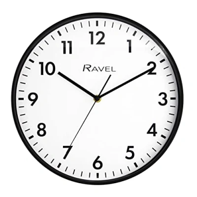 Image of Ravel Modern 30cm Office and Kitchen Wall Clock Analogue Quartz RWC.30.3 Black