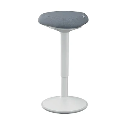 Image of Leitz Ergo Active Standing Stool with Unique Dual Density Foam Comfort Cushion, Height Adjustable 57 to 82cm, 100% Post Consumer Recycled Seat Cover, Supports 110kg, Range, Light Grey, 65450085