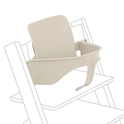 Image of Stokke Tripp Trapp Baby Set2, Vanilla White Best for Ages 6 36 Months Convert Chairs Produced After May 2003 into a Comfortable High Chair