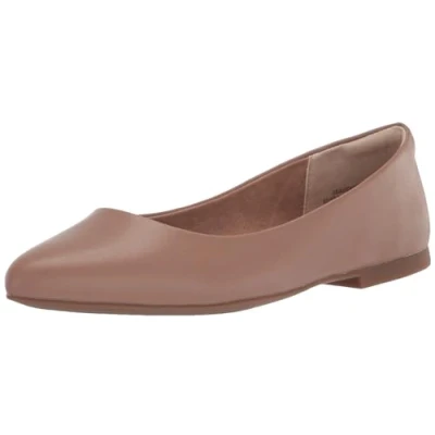 Image of Amazon Essentials Women&#039;s Pointed Toe Ballet Flat, Brown, 8 UK