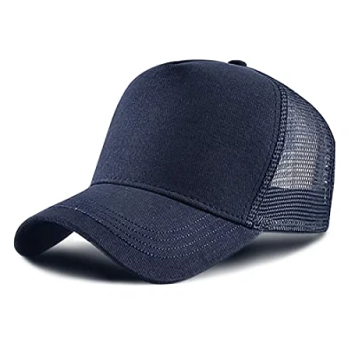 Image of Baseball Cap for Men Women,5 Panel Adjustable Plain Trucker Mesh Back Sports Casual Summer Sun Hat Unisex (Tibetan Blue, One Size)