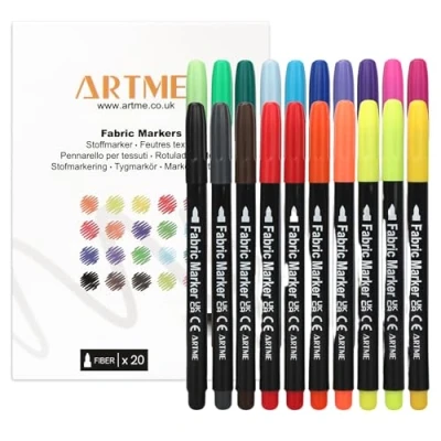 Image of Artme Fabric Pens 20pcs, Textile Markers