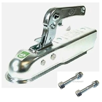 Image of leisure MART Unbraked trailer coupling/hitch for 50mm towball &amp; drawbar with nuts and bolts Pt no. LMX2108