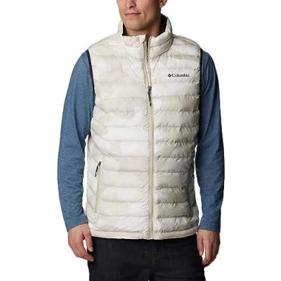Image of Columbia Men&#039;s Powder Lite Vest, Puffer Vest Body Warmer, Dark Stone Mod Camo Print, Size XL
