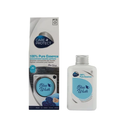 Image of CARE + PROTECT Blue Wash Laundry Perfume In Scent Booster, Long Lasting Active Formula, 100ml for up to 20 washes