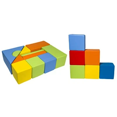 Image of 17 pcs coloured,building blocks, soft,foam,Children,kids, toy,nursery,playgroup (colour: mix1)