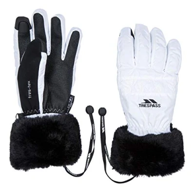 Image of Trespass Womens Ski Gloves Faux Fur Cuff Lightly Padded Yanki