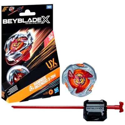 Image of Beyblade X Hammer Incendio 3 70H UX Starter Pack Top and Launcher
