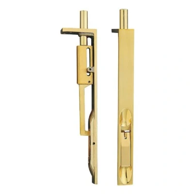 Image of Flush Bolt Easy Clean Socket 19mm Lever Action 200mm Polished Brass