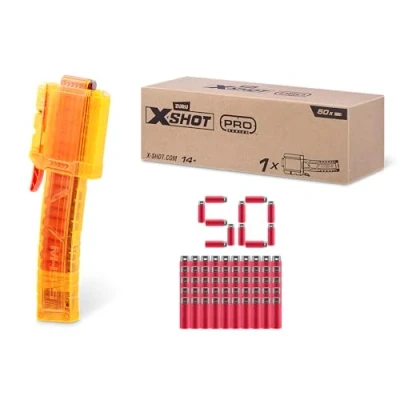 Image of XSHOT Skins Pro Dart Clip and 50x Darts by ZURU, Toy Foam Blaster Accessory, Major Brand Compatible