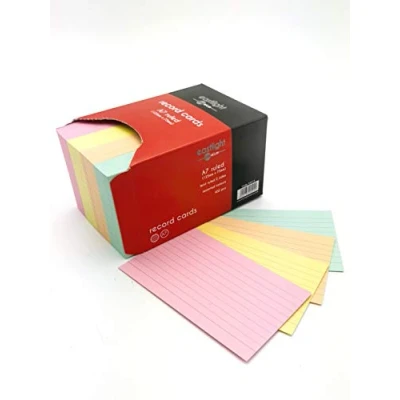 Image of Eastlight Ruled Index Record Card (125 x 75mm) A7++ Assorted Colours Pack of 400