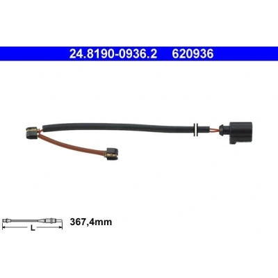 Image of 7L5907637A Brake Pad Wear Sensor ATE 24.8190 0936.2 PORSCHE: Cayenne, VOLKSWAGEN: Touareg I