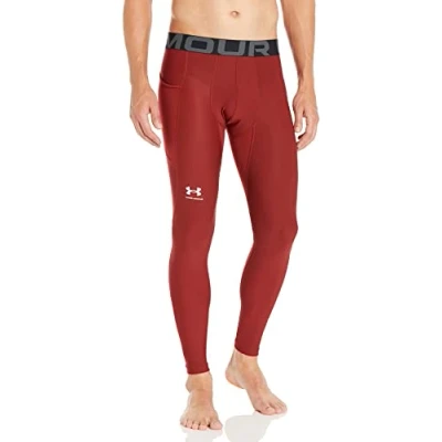 Image of Under Armour Men&#039;s HeatGear Leggings Trouser, Cardinal (625)/White, M