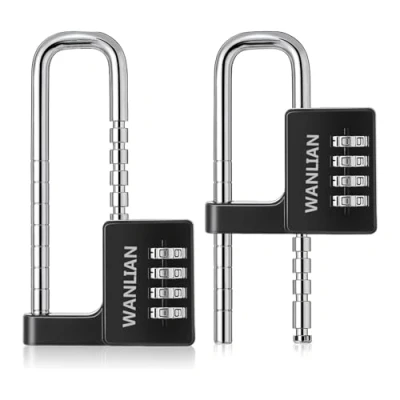 Image of Combination Lock,4 Digit Lock 3/8Inch Long Shackle Outdoor Waterproof Padlock for School Locker, Gym Hasp Storage, Fence, Gate, Cooler, Case (Black, 1 Pack)