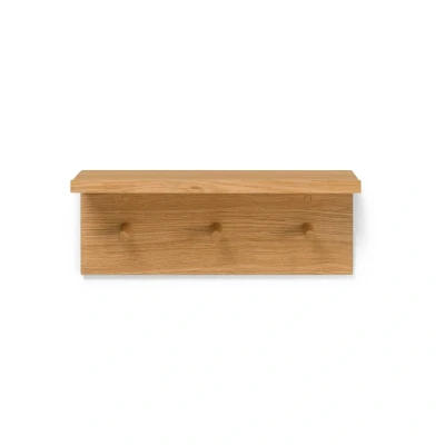 Image of ferm LIVING Storage rack Place Rack, 45 cm long, hooks, wood