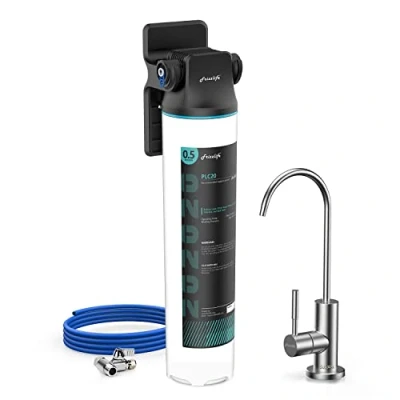 Image of Frizzlife SW20F Under Sink Water Filter System with Brushed Nickel Faucet, NSF/ANSI 53&amp;42 Certified, Reduces 99.99% Lead, Chlorine, Bad Taste &amp; Odor, 3 Years High Capacity, 0.5 Micron, USA Tech