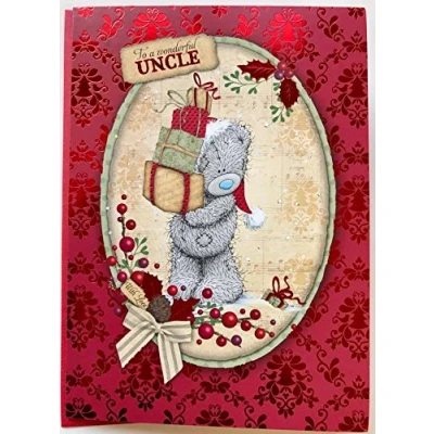 Image of Me to You Bear Wonderful Uncle Red Foil Christmas Greeting Card