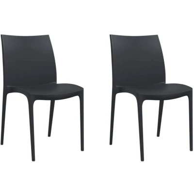 Image of vidaXL Garden Chairs 2 pcs Anthracite 50x46x80 cm Polypropylene