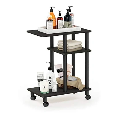 Image of Furinno Side Tables, Wood, Espresso/Black, one size, 29.5 (D) x 50 (W) 62.7 (H) cm