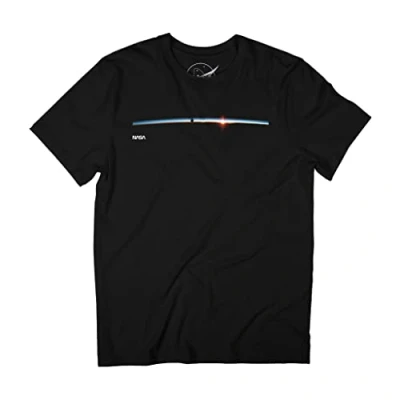 Image of Nasa Satellite Horizon Shot Men&#039;s T Shirt Black