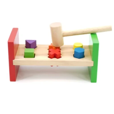 Image of Hammer Pounding Workbench Early Educational Wooden Toy Game Development Playset