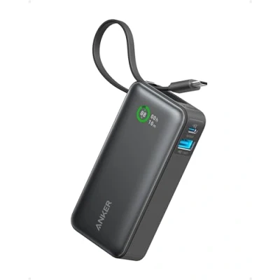 Image of Anker Nano Power Bank, 10,000mAh Portable Charger with Built In USB C Cable, PD 30W Output 1 C, A, Fast Charging Battery Pack for iPhone 16/15/14 Series, Galaxy, iPad, AirPods, and More